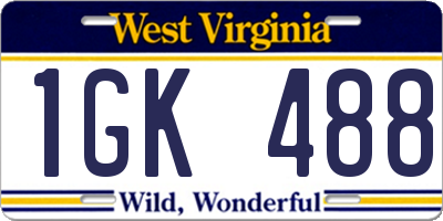 WV license plate 1GK488