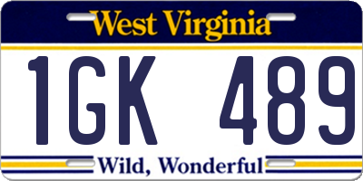 WV license plate 1GK489