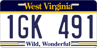WV license plate 1GK491