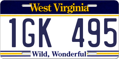 WV license plate 1GK495