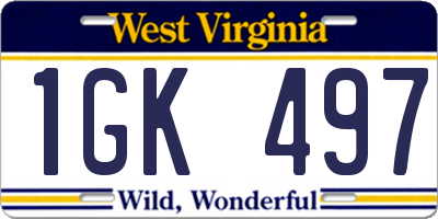 WV license plate 1GK497