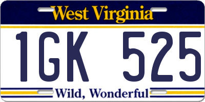 WV license plate 1GK525