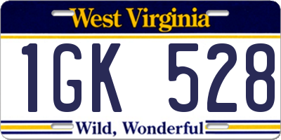 WV license plate 1GK528