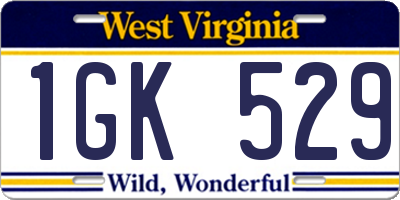 WV license plate 1GK529