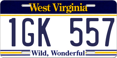 WV license plate 1GK557