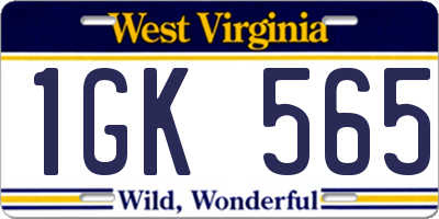 WV license plate 1GK565