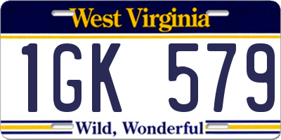 WV license plate 1GK579