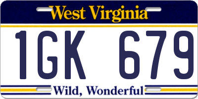 WV license plate 1GK679