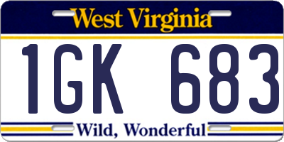 WV license plate 1GK683