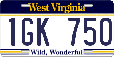 WV license plate 1GK750
