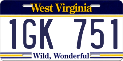 WV license plate 1GK751