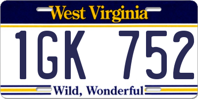 WV license plate 1GK752