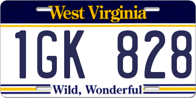 WV license plate 1GK828