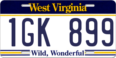 WV license plate 1GK899