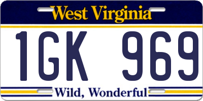 WV license plate 1GK969