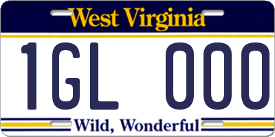 WV license plate 1GL000