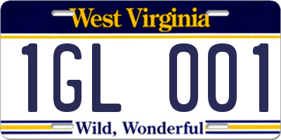 WV license plate 1GL001