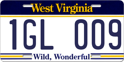 WV license plate 1GL009