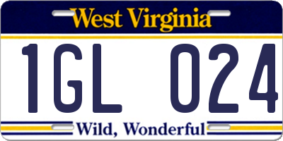 WV license plate 1GL024