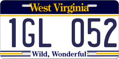 WV license plate 1GL052