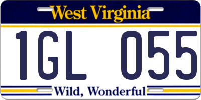 WV license plate 1GL055