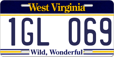 WV license plate 1GL069