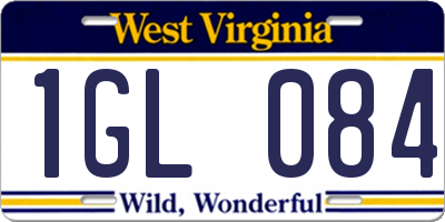 WV license plate 1GL084