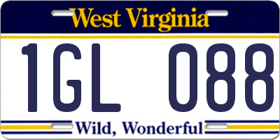 WV license plate 1GL088