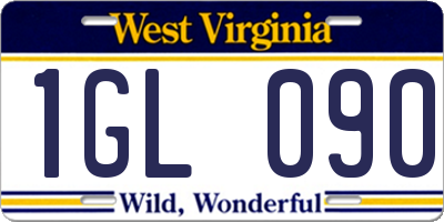 WV license plate 1GL090