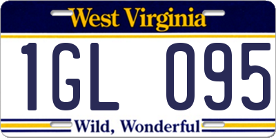 WV license plate 1GL095