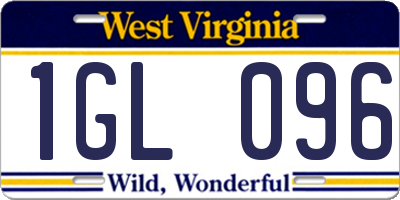 WV license plate 1GL096