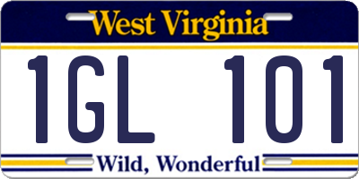 WV license plate 1GL101