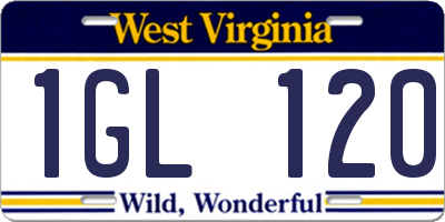 WV license plate 1GL120