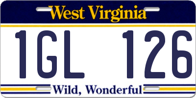 WV license plate 1GL126