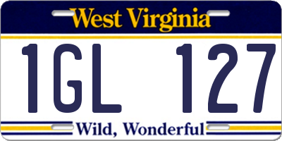 WV license plate 1GL127