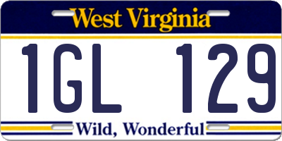 WV license plate 1GL129