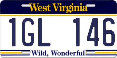 WV license plate 1GL146
