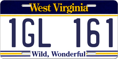 WV license plate 1GL161