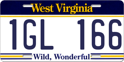 WV license plate 1GL166
