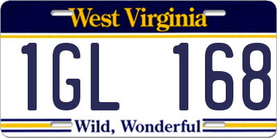 WV license plate 1GL168