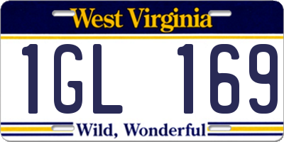 WV license plate 1GL169