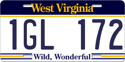 WV license plate 1GL172