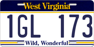 WV license plate 1GL173