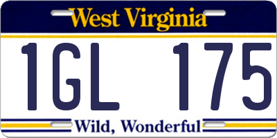 WV license plate 1GL175