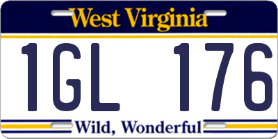 WV license plate 1GL176