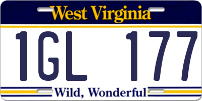 WV license plate 1GL177