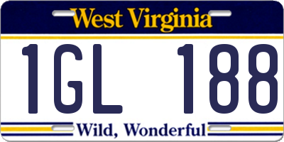 WV license plate 1GL188