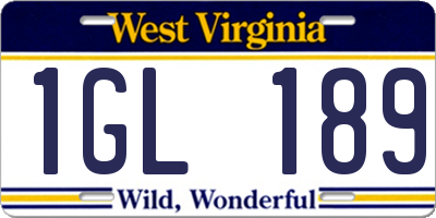 WV license plate 1GL189