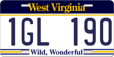 WV license plate 1GL190