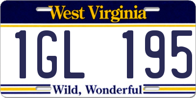 WV license plate 1GL195